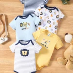 Vêtements bébé garçon 5 pièces bodies coton motifs animaux été 024 mois confort sécurité style moderne
