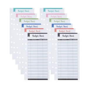 Kit 12 feuilles budget suivi dépenses organisateur financier papeterie organisation finance moderne double face