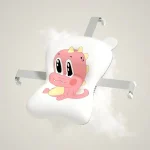 Oreiller de bain pour bébé coussin de baignoire antidérapant doux et confortable design dinosaure rose support de siège pliable poussette et accessoires bébé