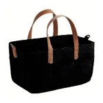 Sac de rangement en feutre portable pour bébé panier multifonctionnel durable pratique avec poignée en cuir organizateur de couches design moderne