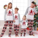 Tenues de Noël en Pyjama pour Famille Maman Fille Papa Fils 46 Ans Doux Élégant