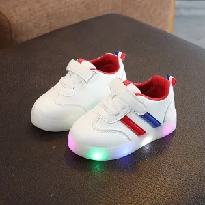 Chaussures enfants LED baskets lumineuses style casual pour garçon fille 46 ans