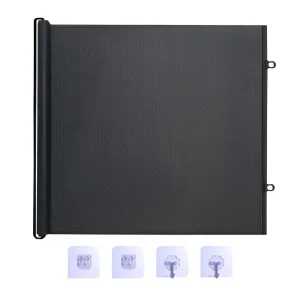 Porte protectrice rétractable automatique pour bébé écran de sécurité antiinsectes gain de place fixe facilement design moderne universel noire