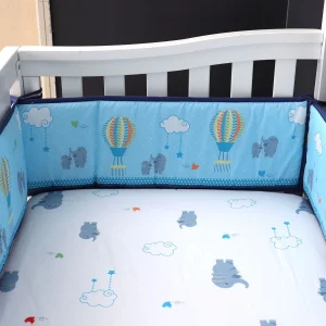 Tour de lit pour bébé imprimé ensemble de 4 pièces protection détachable décoration chambre d&rsquo;enfant 安全 confort design animé coton 13 ans