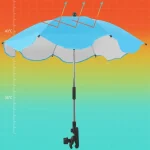 Ombrelle bébé pliable UV protection soleil pluie accessoire extérieur piquenique plage jardin facile montage aluminium nylon