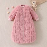 Sac de couchage jacquard ours en peluche bébé longues manches doux hiver 01 ans