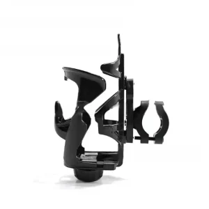 Portebouteille ajustable poussette bébé fixe vélo scooter ATV moto sécurisé tasse biberon noir plastique nylon