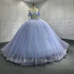 Robe Longue Classique Bleue pour Fille Tenue de Bal Élégante et Personnalisée Haute Qualité Banquet d&rsquo;Anniversaire