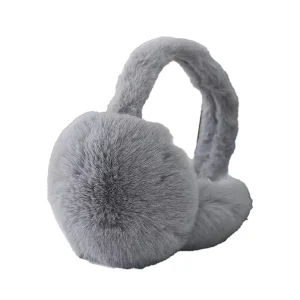 Cacheoreilles hiver doux peluche adultes enfants protègeoreilles chauds gris confort extérieur