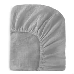 Drap housse bassinet bébé en coton élastique ajustable confortable moderne minimaliste gris clair