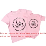 Tshirt assortiment pour sœurs grande sœur et petite sœur tenue coordonnée cadeau original pour enfants style mignon et moderne