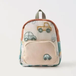 Sac à dos école voiture brodée enfant primaire confortable sac à dos léger design coloré multifonctionnel enfants