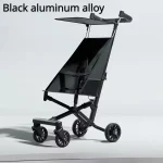 Poussette légère à une main facile à plier roues souples pour les toutpetits compacte et sécurisée avec auvent