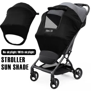 Paresoleil universel poussette protection solaire respirante auvent léger parasol noir pour bébé 01 ans 12 ans