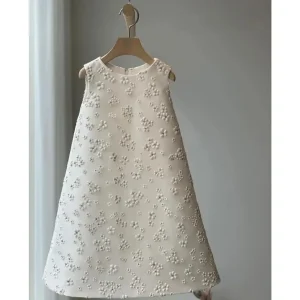 Robe demoiselle d’honneur pour enfants tenue princesse fêtes baptême mariage blanc 46 ans Robe demoiselle d’honneur pour enfants tenue princesse fêtes baptême mariage blanc 46 ans