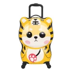 Valise à roulettes pour enfants design tigre 3D bagage léger sac à main avec roues 360°