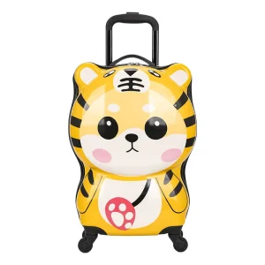 Valise à roulettes pour enfants design tigre 3D bagage léger sac à main avec roues 360° Valise à roulettes pour enfants design tigre 3D bagage léger sac à main avec roues 360°