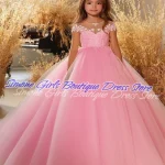 Robe à fleurs pour fille mariage perles fêtes communion personnalisée tulle longueur au sol style exquis