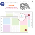 Refill papier coloré 20 feuilles triple pli cahier spirale hebdomadaire mensuel organisation notes étude bureau couleur pastel qualité 120g