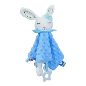 Couverture de couette pour bébé en peluche en forme de lapin bleu apaisant et sécuritaire Couverture de couette pour bébé en peluche en forme de lapin bleu apaisant et sécuritaire