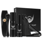 Kit de croissance de barbe homme stimulateur de pousse huile soin peigne sérum kit de toilettage accessoires de coiffage produit de soin personnel style moderne design élégant