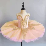 Tutu de danse classique pour maman et fille robe de ballet en tulle rose et jaune