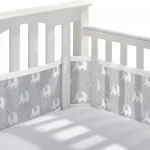 Protègematelas bébé en maille respirante 2 pièces gris éléphants sécurité lit bébé 024 mois