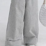 Pantalon fille rayé large collection mamanfille style décontracté printemps été 2025 tissu coton respirant confort et style garantis