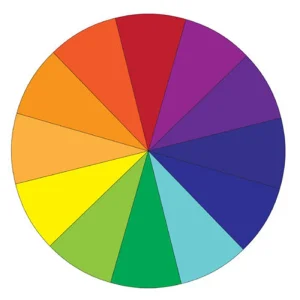 Roue de couleurs éducative outil pédagogique pour artistes design graphique apprentissage des couleurs 15 teintes distinctes usage professionnel et amateur