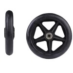 Roues en caoutchouc lisses et flexibles pour fauteuil roulant roue de remplacement pour caddie solides et antidérapantes noir