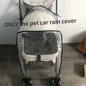 Housse de pluie pour poussettes animaux de compagnie protection pluie transparente élastique pratique et sécuritaire Housse de pluie pour poussettes animaux de compagnie protection pluie transparente élastique pratique et sécuritaire