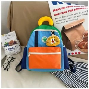 Sac à dos enfants dessin animé multicolore imperméable léger sacs d&rsquo;école ajustables zips poche avant sécurité mode enfant adolescent