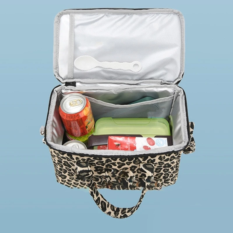 Sac à couches compact organizer avantgardiste pour poussettes style léopard polyester fermeture éclair 25cm x 20cm x 15cm