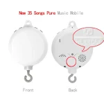 Cloche de lit mobile CPull blanc pour bébé, support de jouet, bras, support rapide, boîte à musique à remonter, carrousel, hochets, jouets pour bébé, 0 à 12 mois – new 35 songs pure