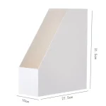 Organisateur de Bureau Vertical T1 en Carton Rigide Rangement Élégant et Pratique pour Documents Livres et Accessoires Blanc avec Intérieur beige 275 cm de Largeur
