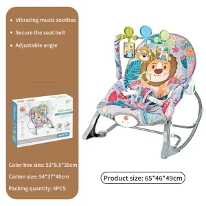 Chaise berçante électrique bébé avec vibration musicale harnais sécurité jouets éducatifs design coloré 02 ans