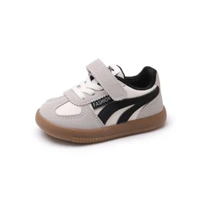 Baskets enfants modernes multicolores cuir PU antidérapant fermoir velcro