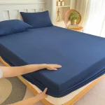 Draphousse coton bandes élastiques lit bébé高品質 lit simple double king queen sans taies d&rsquo;oreiller Navy