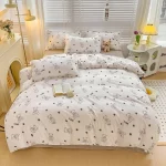 Ensemble de literie pour enfant imprimé lapin mignon doux et durable 3 pièces 100% polyester facile à entretenir idéal pour chambre d&rsquo;enfant