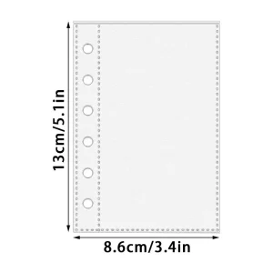 Feuilles de protection A7 pour classeur 6 anneaux 10 pièces blanc étudiants professionnels organisation documents simple pratique haute qualité