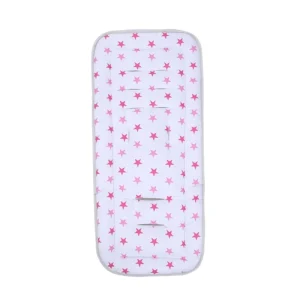 Coussin de Siège Poussette Bébé Design Étoiles Rose Matériau Doux Confort Universel Accessoires Poussette Équipement Bébé