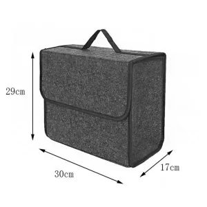 Organisateur coffre voiture en feutre sac rangement voiture boîte de rangement intérieur auto compartiment antidérapant portable multipoches tissu feutré gris foncé