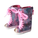 Chaussures de princesse glitter bébé fille bottes montantes accessoires jouets mode glamour fille 03 ans paillettes dorées style féérique