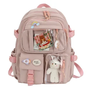 Sac à dos lycée patchwork kawaii design multicolore pour fille sac à dos école USAGE quotidien grande capacité confortable et résistant