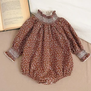 Robe à manches longues pour bébé fille motif floral coton doux robe princesse printempsautomne 036 mois