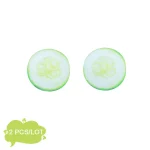Tranches de concombre en plastique réalistes pour décoration artisanat jeux enfants accessoires DIY style ludique 2 pièces