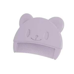 Peigne à cheveux pour bébé en plastique doux design ours dents souples usage quotidien sécurité enfant accessoire mignon 100% sans BPA 6*7.8*1CM cadeau naissance