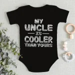 Body bébé coton manches courtes nouveauné humoristique design drôle My Uncle is Cooler Than Yours 01 ans uni garçon fille combinaison