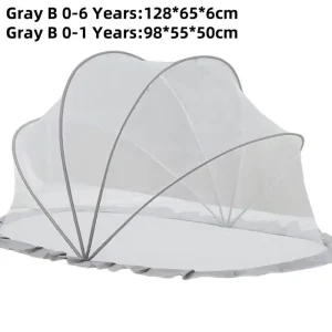Tente mosquitaire bébé dome 06 ans tissu polyestercoton gris portabilité facile sécurité insectes soleil