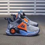 Baskets enfants basketball design moderne confortable respirant chaussures sportuelles sky blue EVA semelle antidérapante lacage rapide